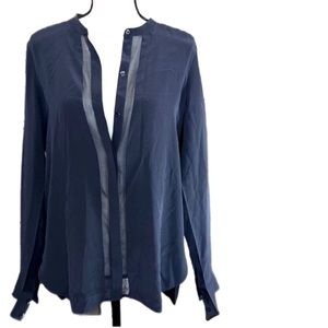 Vince 100% Silk Collared Blouse